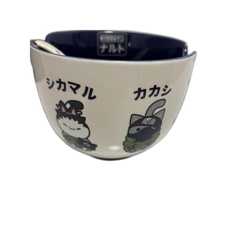 Naruto Cat Ramen Noodle bowl with spoon